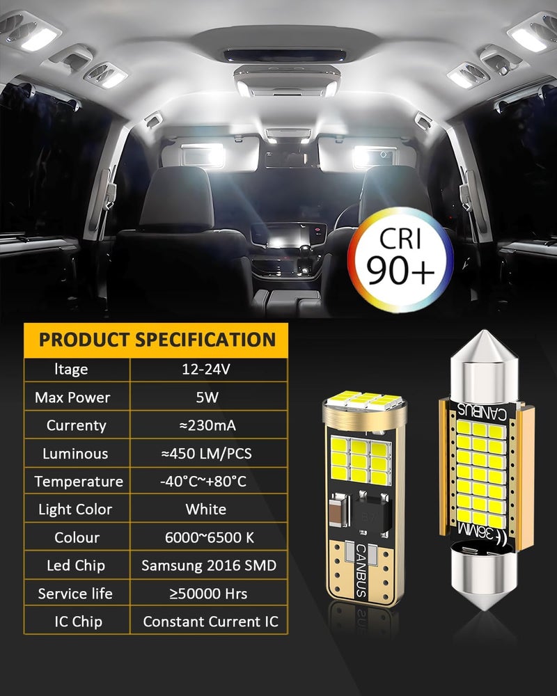 BMT xms LED Interior Light Kit Replacement for Dodge Ram 1500 2500 3500 2013-2018, 6000K White Car LED Interior Lights + 7440 LED Backup Reverse Light, 21 Pieces - Image 2